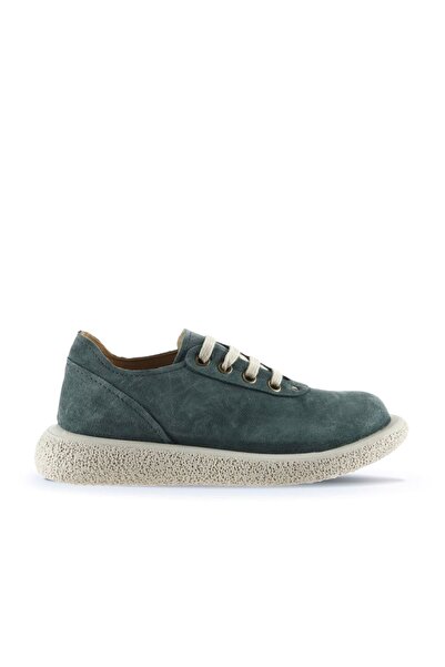 Bueno Shoes Green Suede Γυναικεία Flat Παπούτσια - 01wu8904