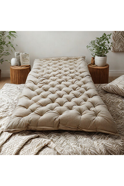 smart home مرتبة أرضية مخملية فاخرة مقاس 190×90×10 سم، حشوة قطنية ناعمة، وساد...