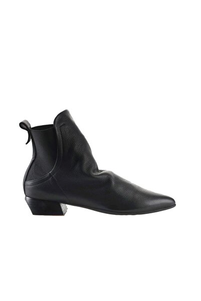 Bueno Shoes Μαύρες δερμάτινες γυναικείες φλατ μπότες 01wp5504