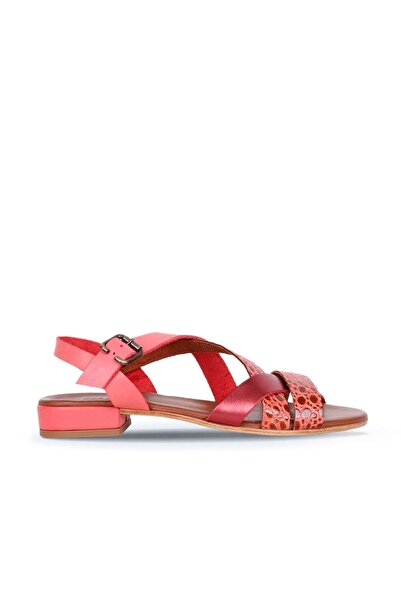 Bueno Shoes Γυναικεία δερμάτινα πέδιλα με τακούνι Coral - 01ws6110