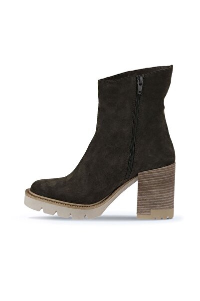 Bueno Shoes 01wv0500 modell Khaki velúr női sarkú csizma