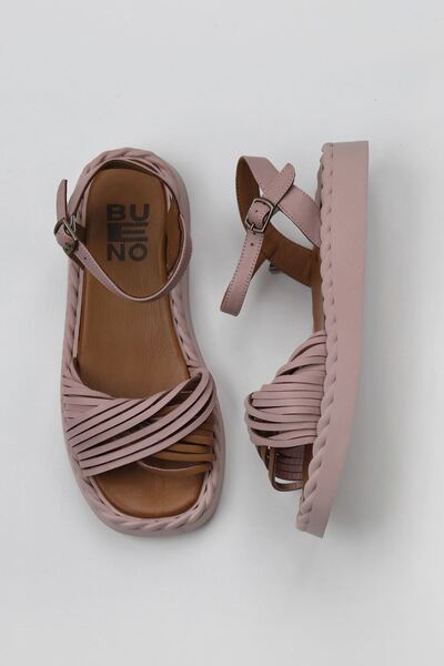 Bueno Shoes Kožené dámské sandály Dusty Rose - 01wy9110