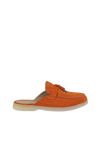 Bueno Shoes Orange Suede Women's Flat Slippers 05Wt103