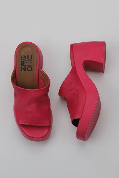 Bueno Shoes Fuşya Deri Kadın Topuklu Terlik 01wy12200