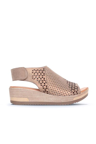 BUENO Shoes Mink Leather Women's Wedge Heeled Sandals 01Wn3200