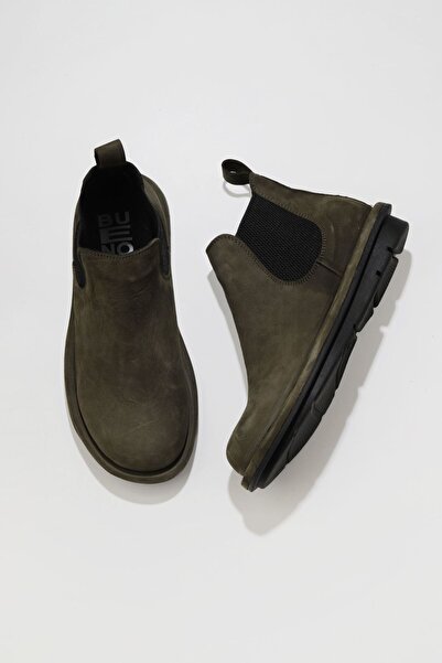 Bueno Shoes Haki Koyu Nubuk Kadın Düz Bot 01wv7500