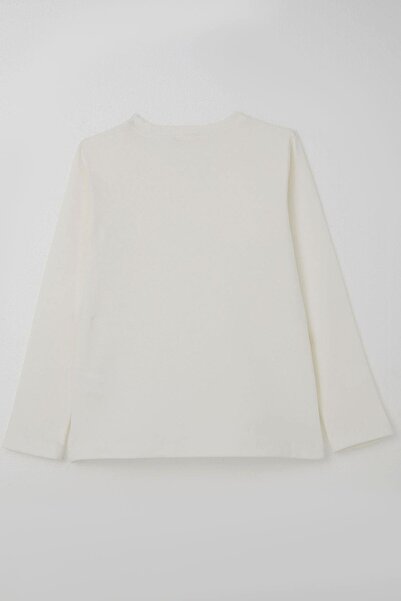 Breeze Μπλουζάκι για αγόρι 9-14 ετών - Μακρυμάνικο, Basic Ecru