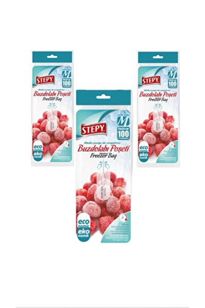 STEPY Çek-al Buzdolabı Poşeti 100 Lü Orta Boy 3 Adet