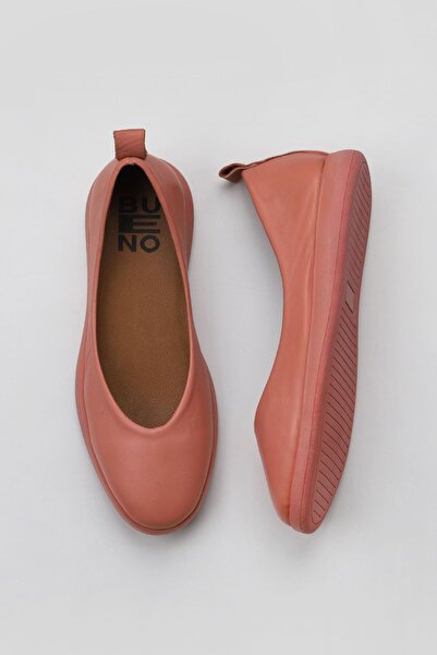 Bueno Shoes Γυναικείες ροζ δερμάτινες φλατ μπαλαρίνες - 01wy1504