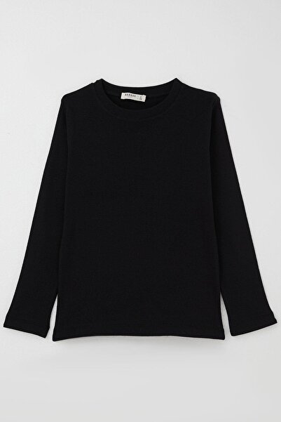 Breeze Μακρυμάνικο μπλουζάκι για αγόρια Basic 4-8 ετών, μαύρο