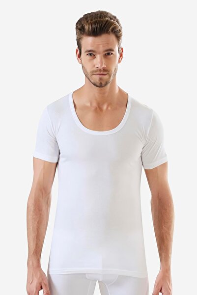 Arma Yıldız Men's Slim Fit White T-shirt - 100% Cotton, Crew Neck, Short Sleeve