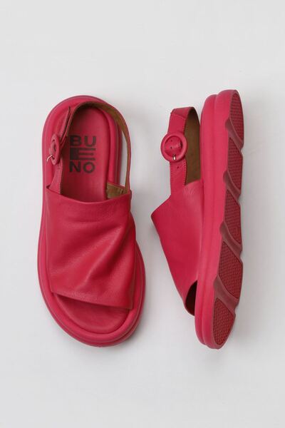 Bueno Shoes صندل نسائي بكعب عريض باللون الفوشيا - 01wy9410