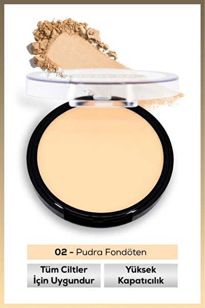 MUJGAN Tekli Oval Yüksek Kapatıcılı Pudra Fondöten No:2