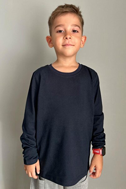 Breeze Boy's Navy Blue Long Sleeve T-Shirt - 5-14 Years