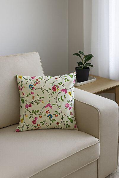 NeYeni وسادة رمي 45x45 قماش كتان بنما - سحاب جانبي مزدوج