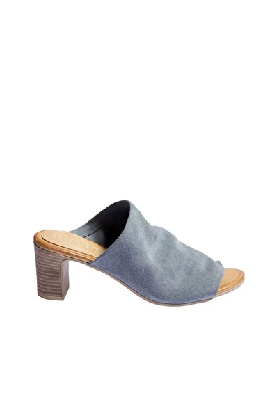 BUENO Сині замшеві жіночі капці на підборах - 01wn1503