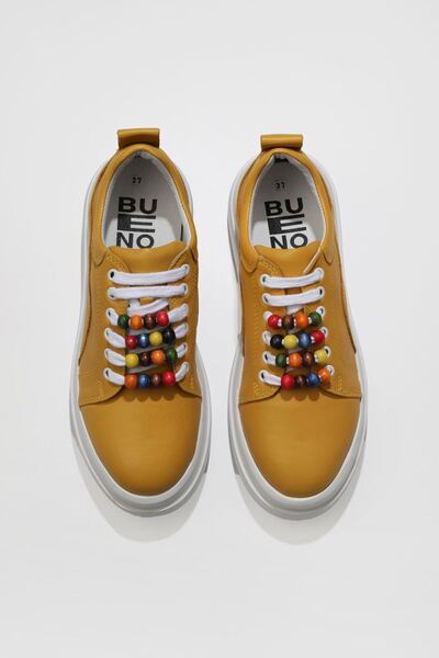 Bueno Shoes Γυναικεία Αθλητικά Παπούτσια - Κίτρινο Δερμάτινο, Μοντέλο 01wt4705
