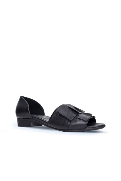 BUENO Shoes Black Leather Women's Sandals 01Wn5100