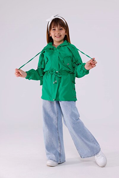 HAUSEkids 4-16 Years Lina Rules Water Repellent Girl's Raincoat & Windbreaker-Benetton Green
