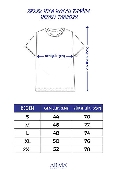 Arma Yıldız White V-neck Short Sleeve Men's T-shirt 3 Pieces 100% Cotton Combed Cotton