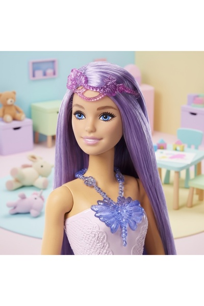Barbie Papusa Zana Sirena cu Par Mov - Papusa Fantastica pentru Fete