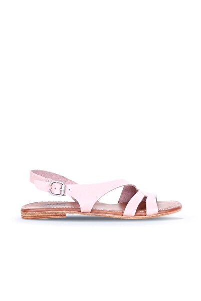 Bueno Shoes Ροζ Δερμάτινα Γυναικεία Flat Σανδάλια 01ws6902