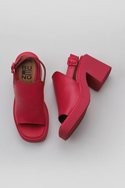 Bueno Shoes Sandale cu toc din piele pentru femei fucsia - 01wy12700