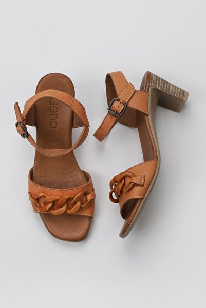 Bueno Shoes Ταν Δερμάτινα Γυναικεία Παπούτσια με τακούνι - 01wu11101