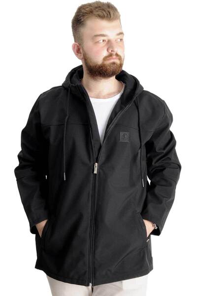 ModeXL Mode Xl Erkek Softshell Parcalı Kapsonlu Mont 21235 Siyah