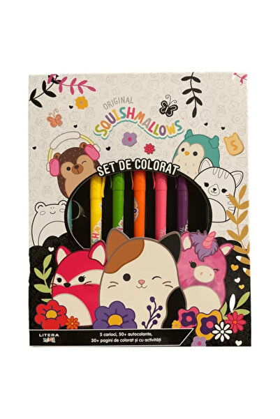 Litera Original squishmallows. Coloring set. Contains 5 markers, 50 stickers,30 coloring and activity pages
