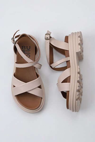 Bueno Shoes Ροζ Δερμάτινα Γυναικεία Σανδάλια με τακούνι 01wy8305