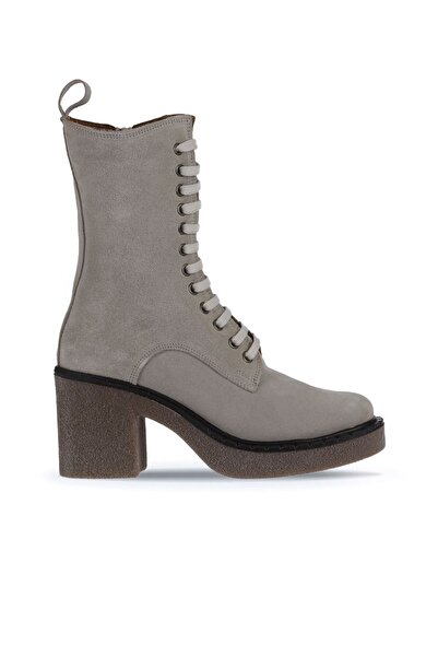 Bueno Shoes Béžové semišové dámské boty - 01wt2902 Model boty na podpatku