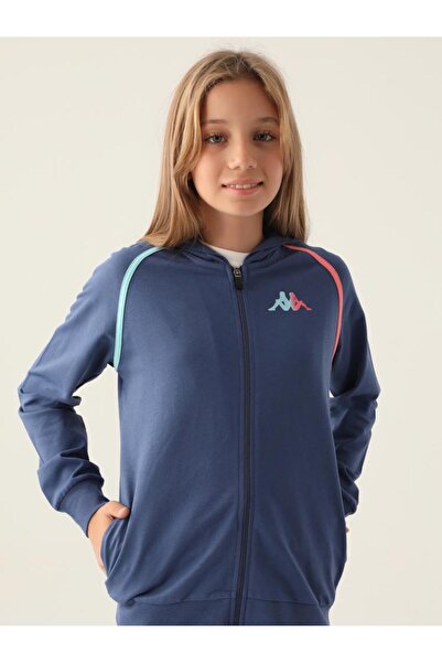 Kappa Kız Çocuk Fullzıp 5-15 Yaş Sweatshirt - Mavi 5-6 Yaş