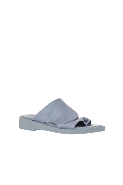Bueno Shoes Mavi Deri Kadın Parmak Arası Terlik 01wy2910