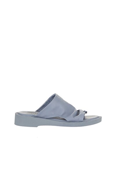 Bueno Shoes Mavi Deri Kadın Parmak Arası Terlik 01wy2910