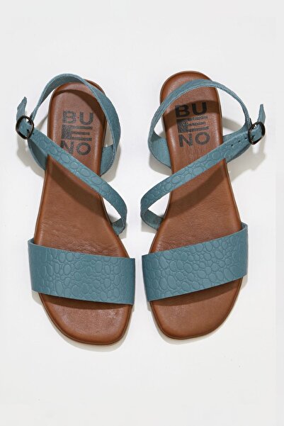 Bueno Shoes Γυναικεία Σανδάλια - Μπλε Δερμάτινο, Μοντέλο 01ws6012