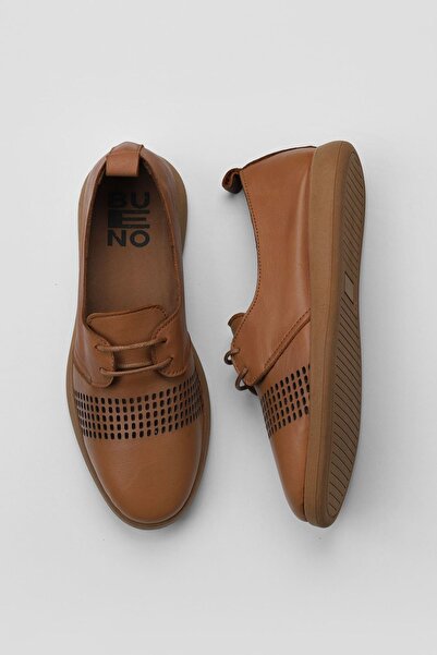 Bueno Shoes Dark Tan Leather Women's Casual Shoes - 01wy1501