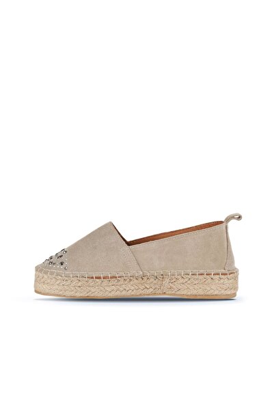 Bueno Shoes Bej Süet Kadın Espadril Ayakkabı 14ws72122