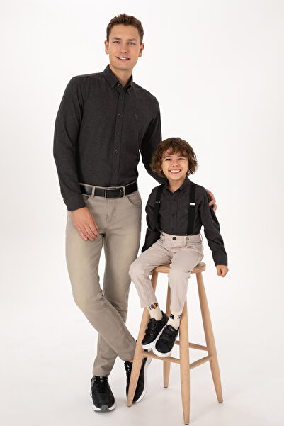 U.S. Polo Assn. Men's Black Long Sleeve Basic Shirt 50316721-Vr046