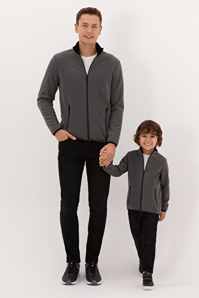 U.S. Polo Assn. Boy's Gray Zippered Sweatshirt 50313853-Vr024