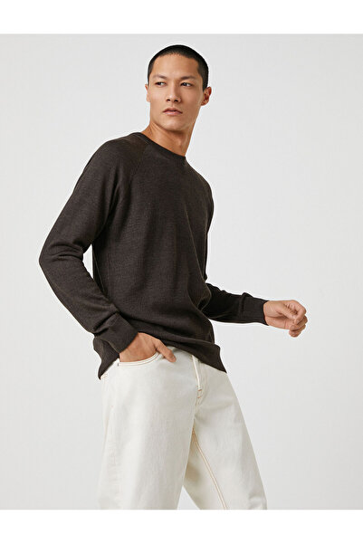 Koton Основен трикотажен пуловер с кръгла яка