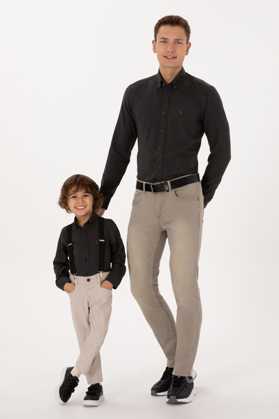 U.S. Polo Assn. Boy's Black Long Sleeve Basic Shirt 50316769-Vr046