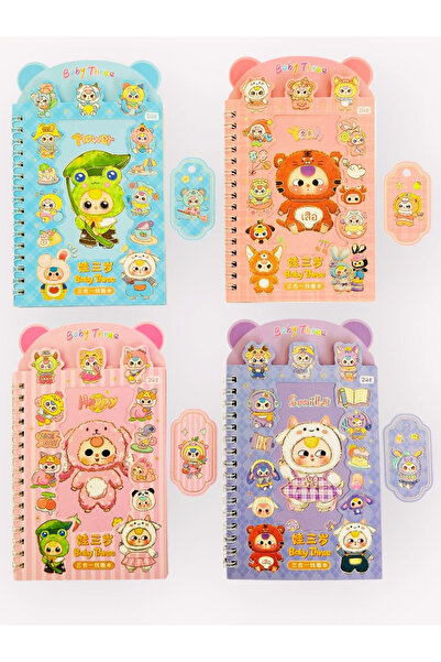 ÖZ OFİS Cry Baby Baby Theree Kawai 16 Sayfa Sticker 8 Sayfa Not Defteri Anaht...