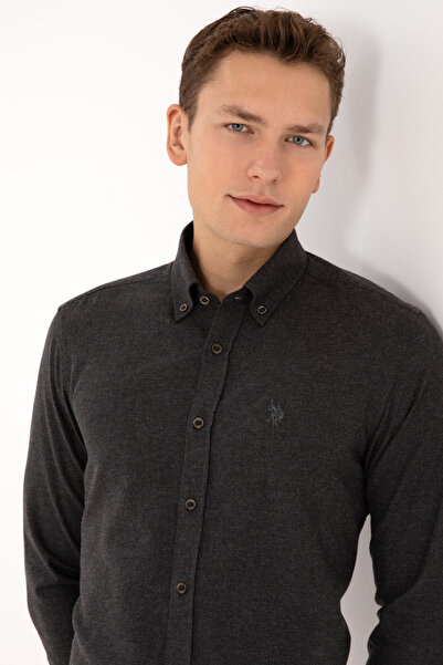 U.S. Polo Assn. Men's Black Long Sleeve Basic Shirt 50316721-Vr046