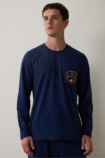 Penti Horse Herren-Pyjama-Set mit langen Ärmeln in Übergröße