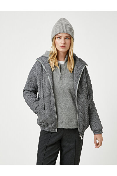 Koton X Şahika Ercümen - Jachetă cu aspect tricotat, buzunare și fermoar