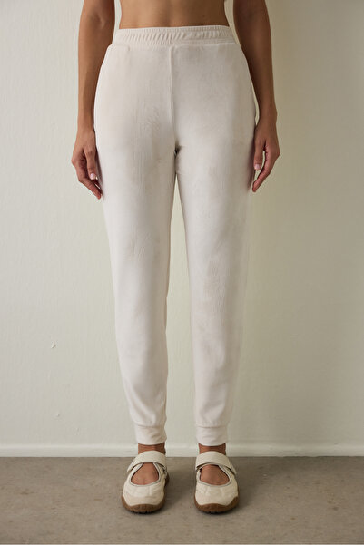 Penti Beige Soft Velvet Warm Thermal Jogger Sweatpants