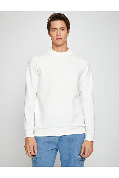 Koton Basic Sweatshirt Rose Gold Half Turtleneck Long Sleeve