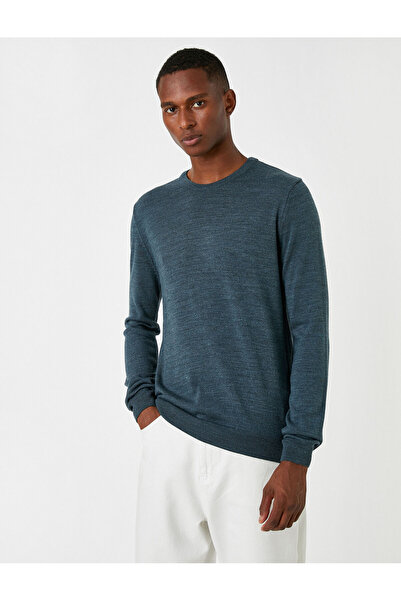 Koton Ανδρικό πουλόβερ Basic Μπλε 3WAM70017HT