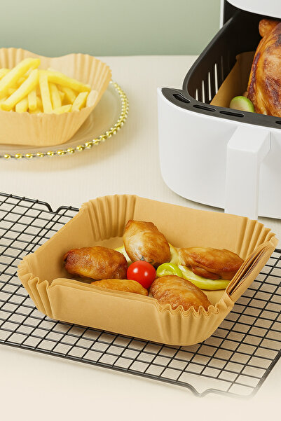 BEYZANA Airfryer Pişirme Kağıdı Xl-xxl-büyük Boy,100 Adet Hava Fritöz Kağıdı, Fırın Kağıdı Tek Kullanım 20cm